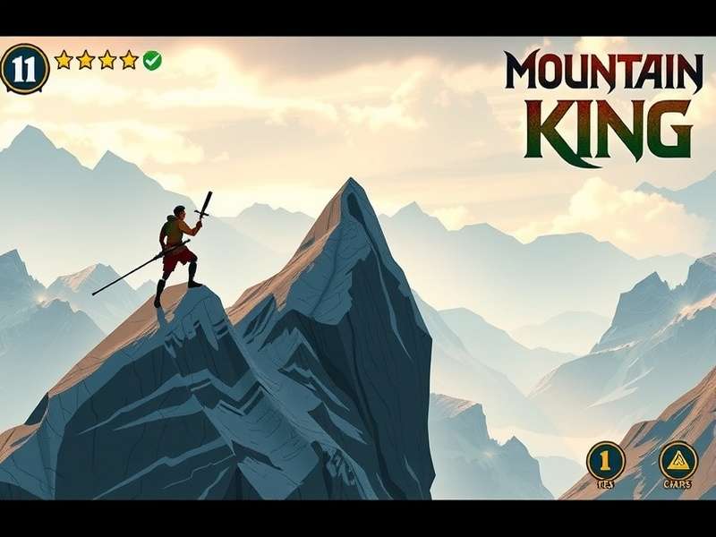 Mountain King gameplay screenshot showing character climbing mountains